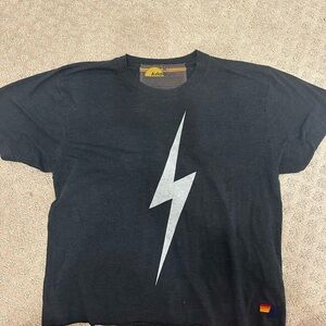 Aviator Nation Charcoal Tee with Lightning Bolt